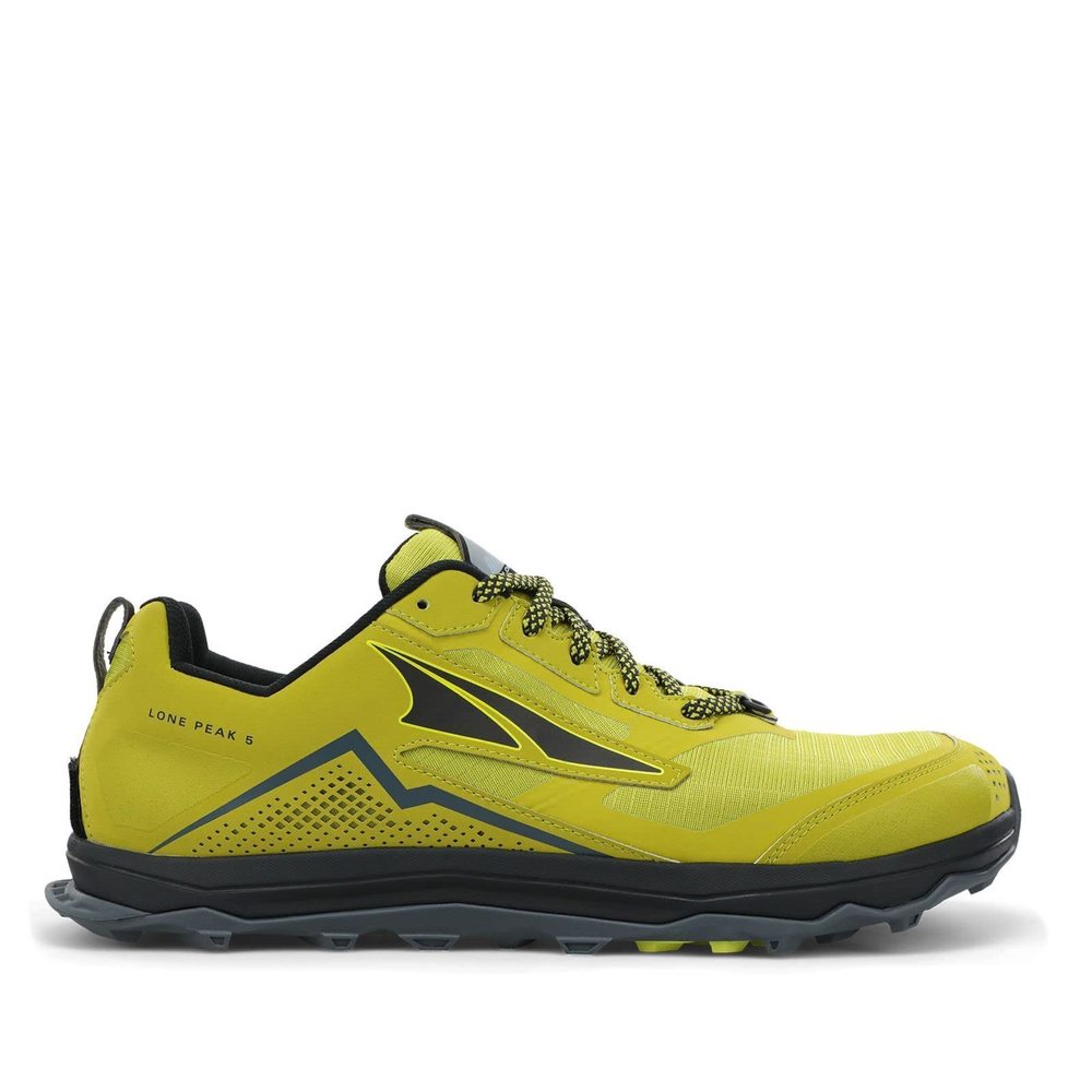 ALTRA MEN'S LONE PEAK 5 TRAIL RUNNING SHOE LIME/BLACK - 12 M US AL0A4VQE